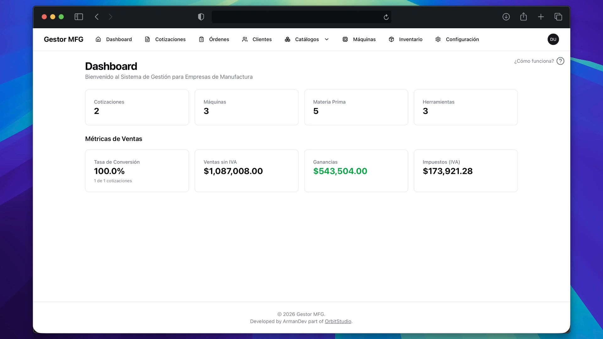 Gestión Centros de Maquinados